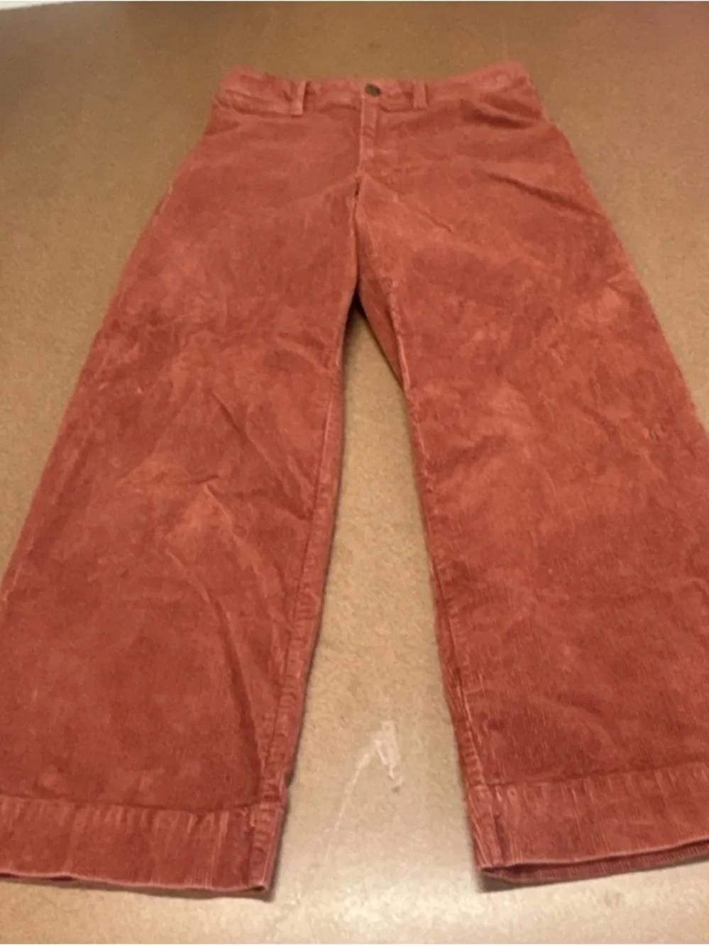 GAP size 6 28x28 Wide Leg 11” cuff Corduroy Chunky Jeans in Rust